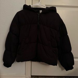 Black puffer coat
